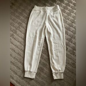 Varley White Ribbed Track Pants